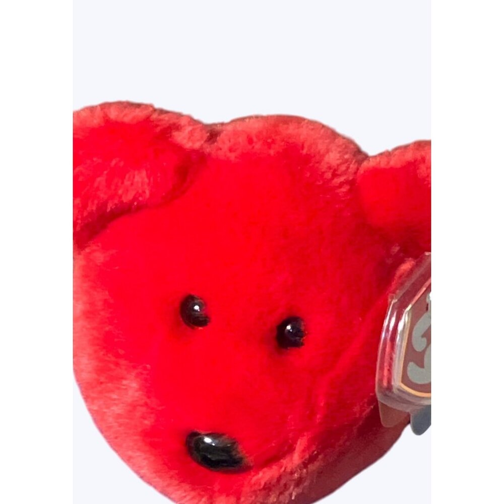 Ty Beanie Buddies Liberty Red and Blue Plush Bear With Stars and Stripes Design - Picture 2 of 10